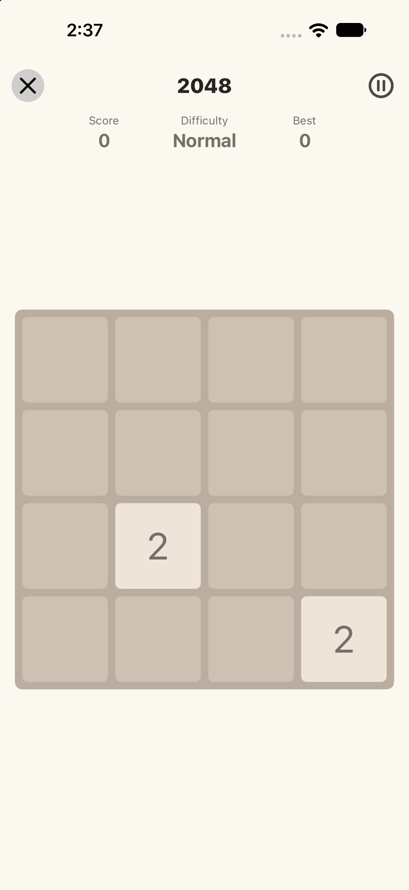 2048 — iOS (UIKit) · iPhone