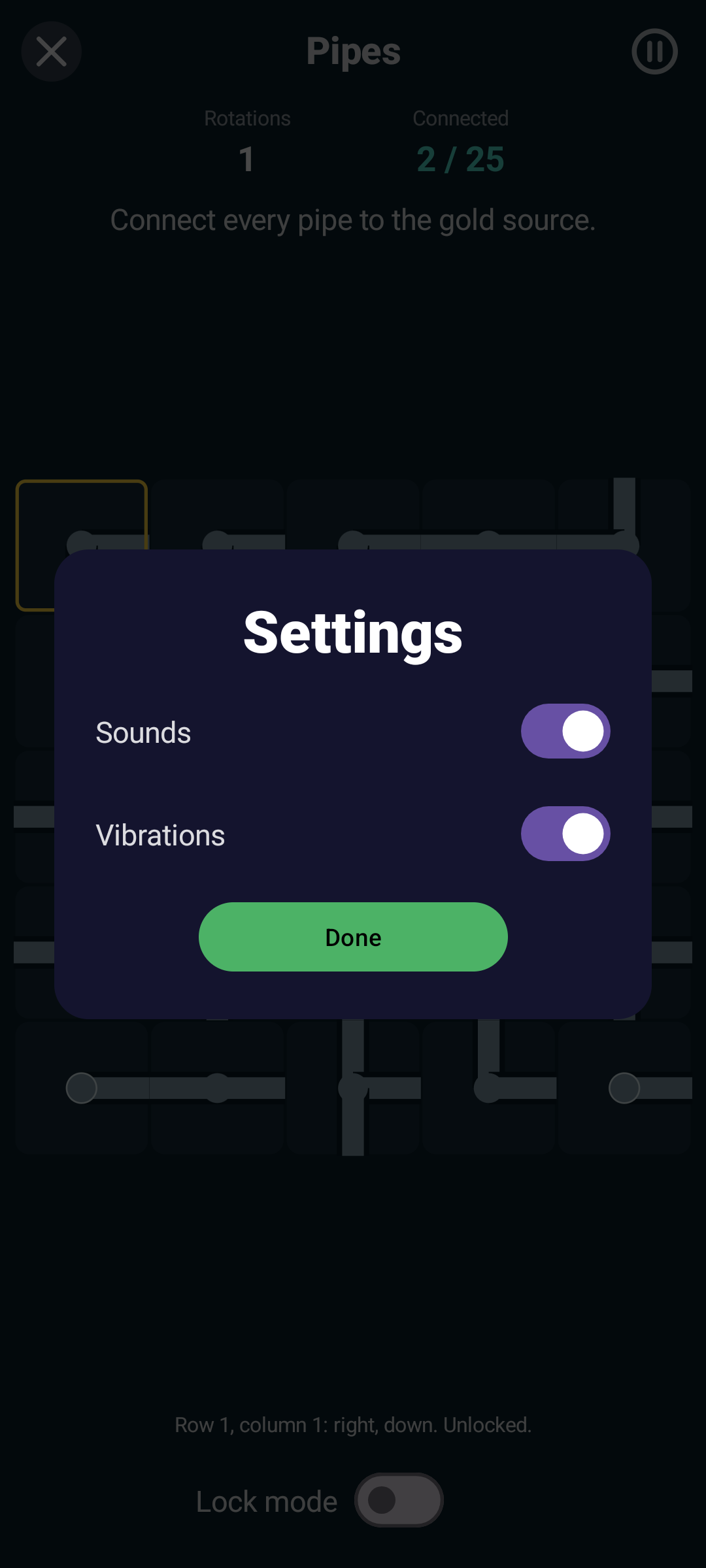 Pipes Settings, Android Android