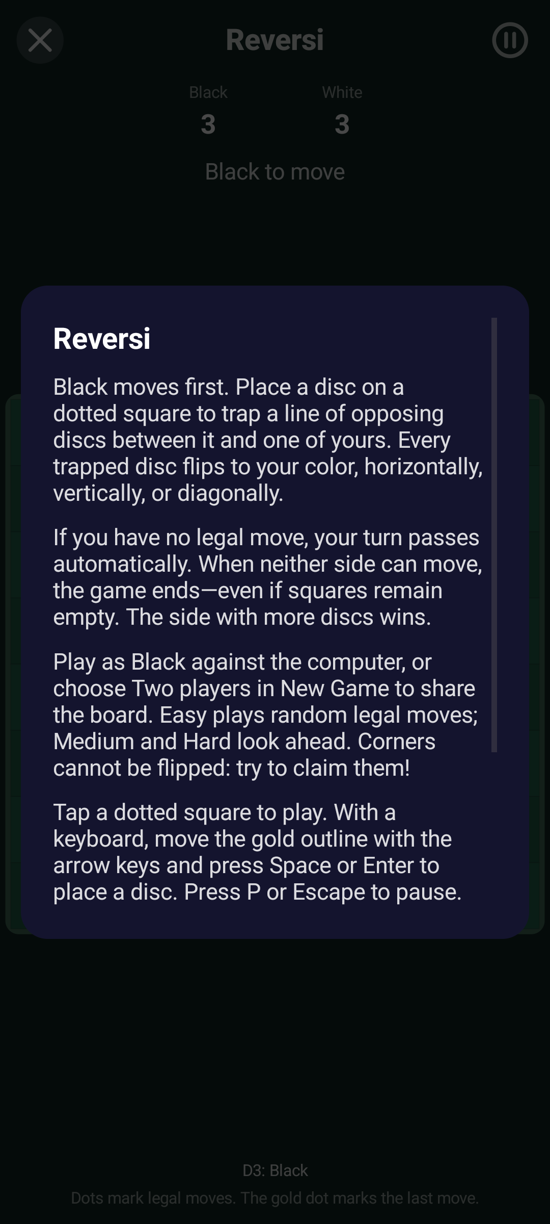 Reversi Rules, Android Android