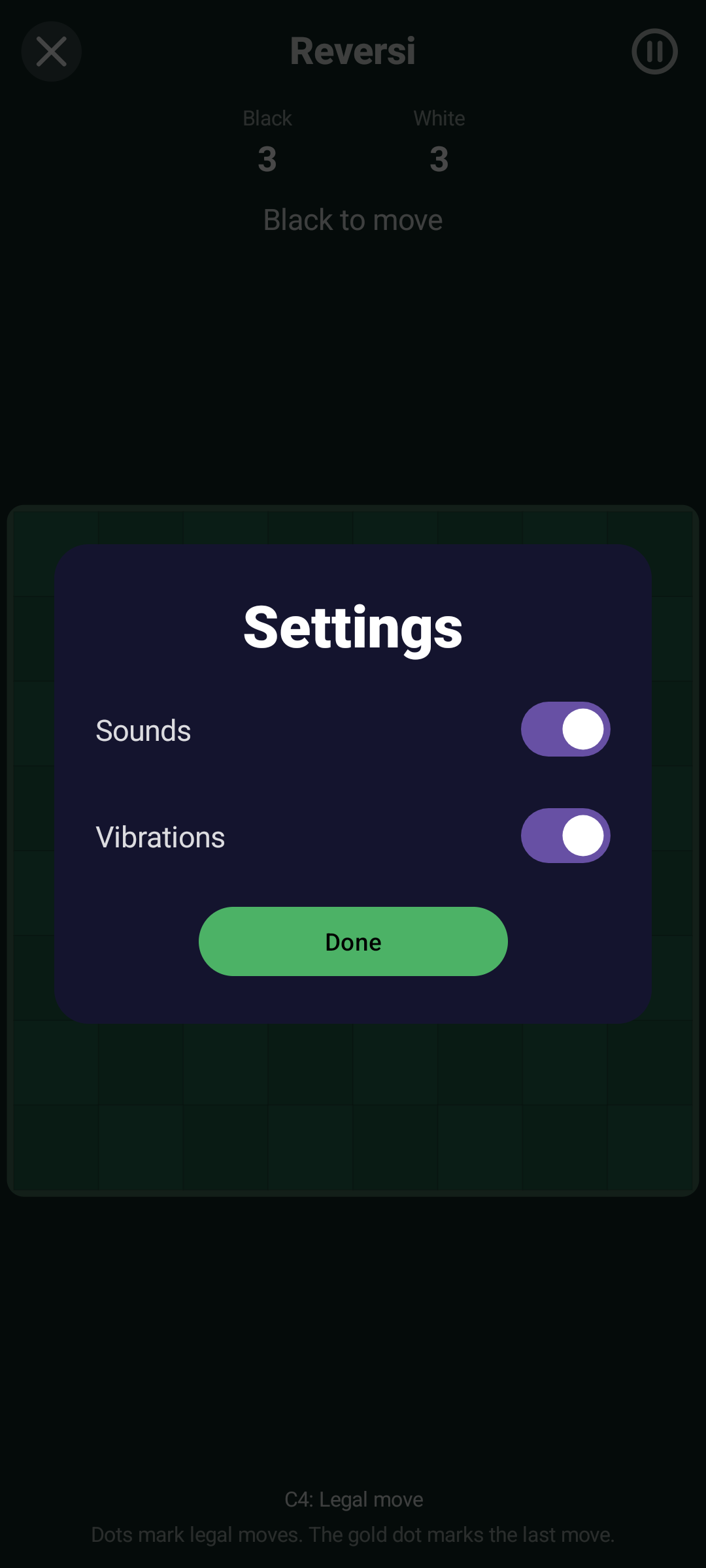 Reversi Settings, Android Android
