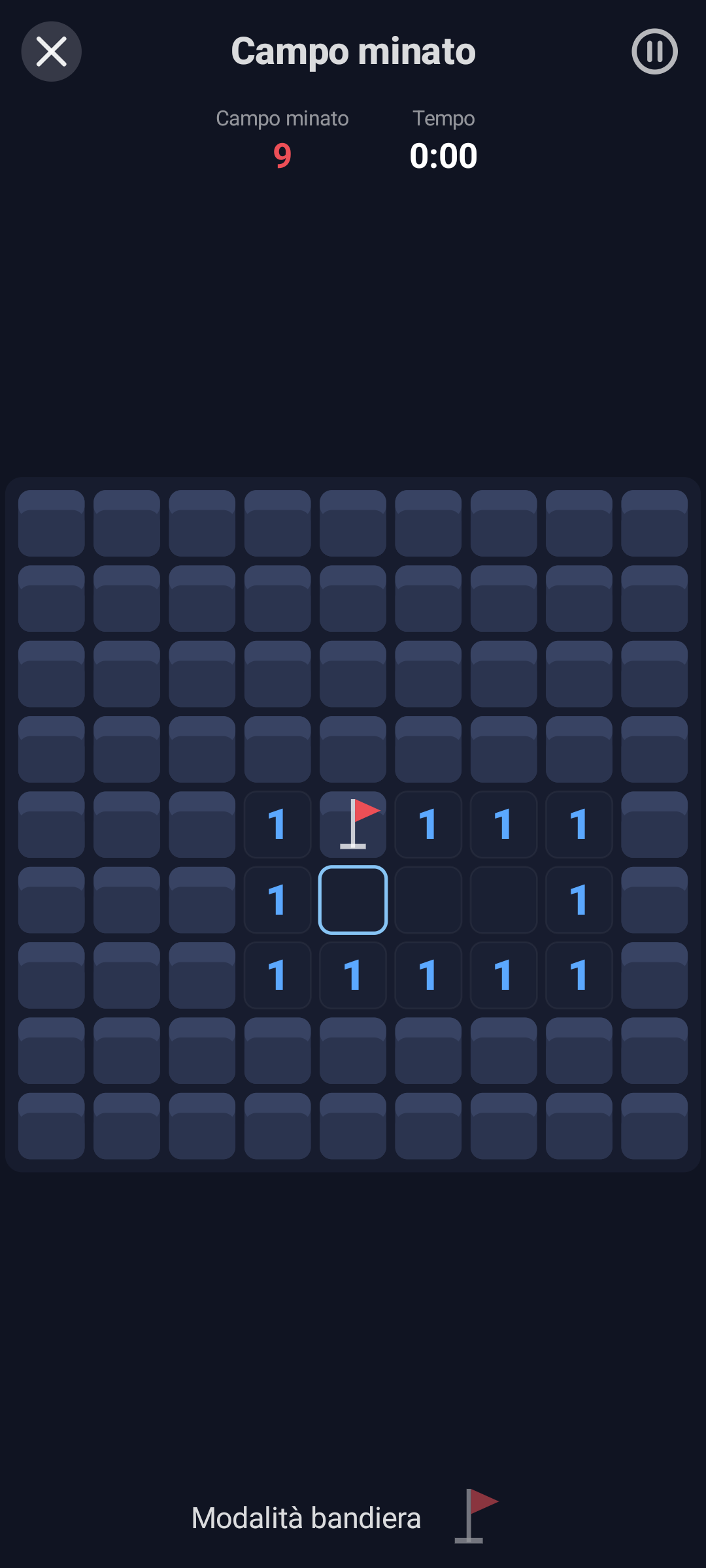 Campo minato — Android (Material) · Phone