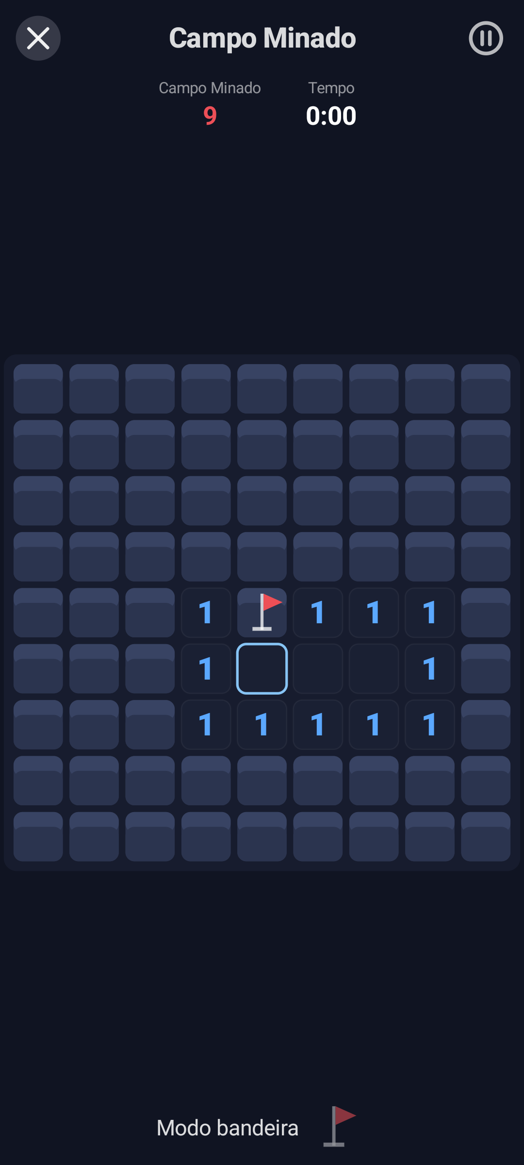 Campo Minado — Android (Material) · Phone