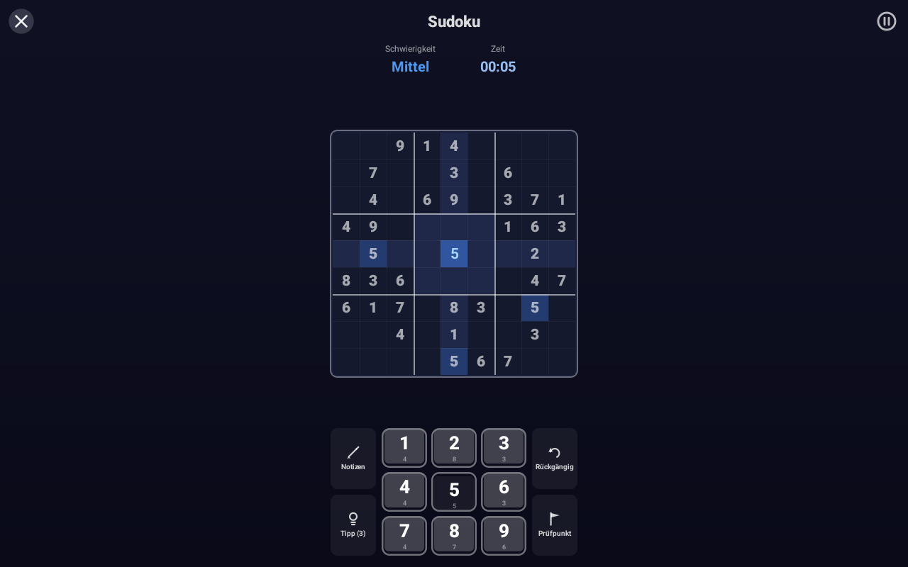Sudoku — Android (Material) · Tablet