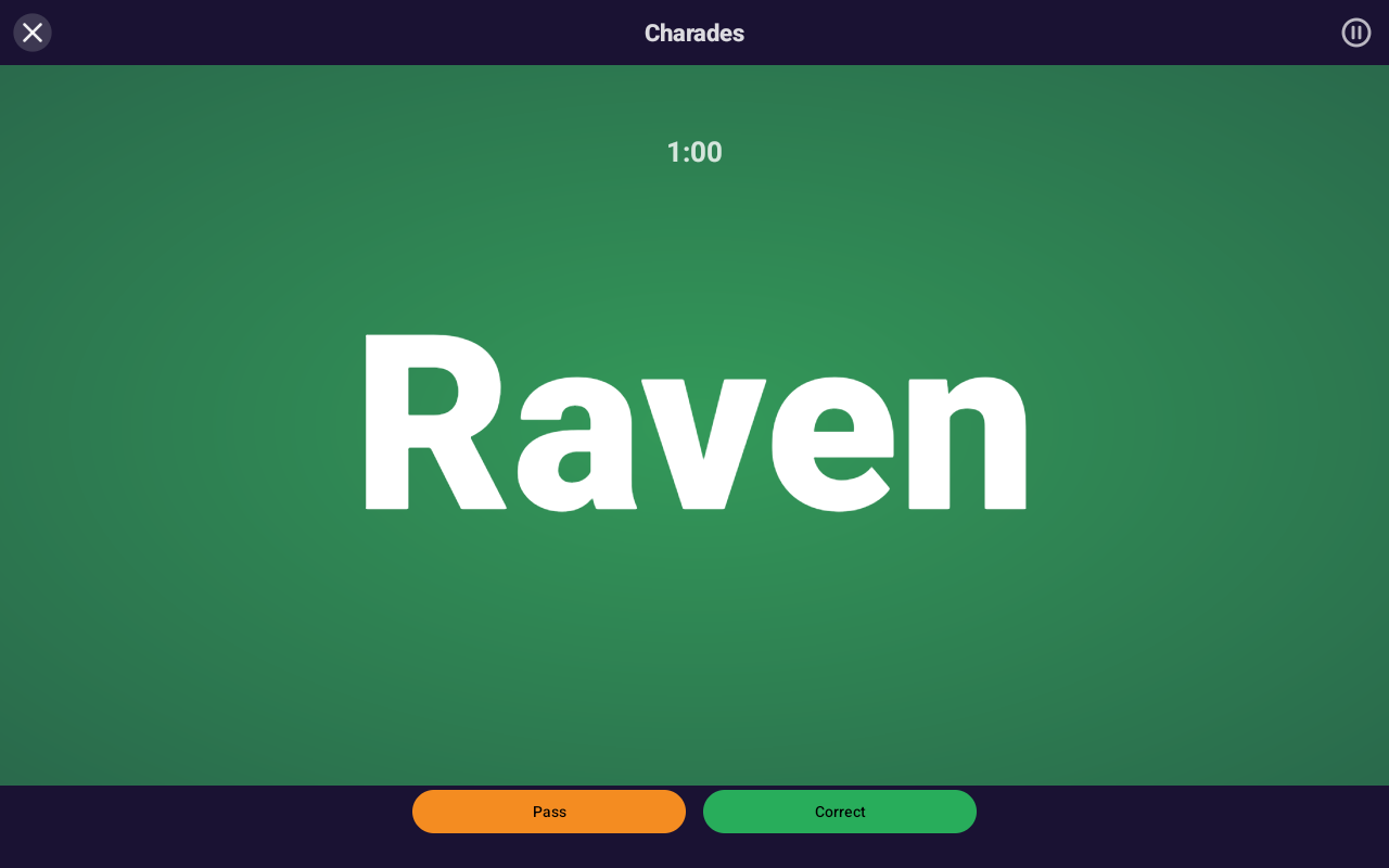 Charades Card, Android Tablet