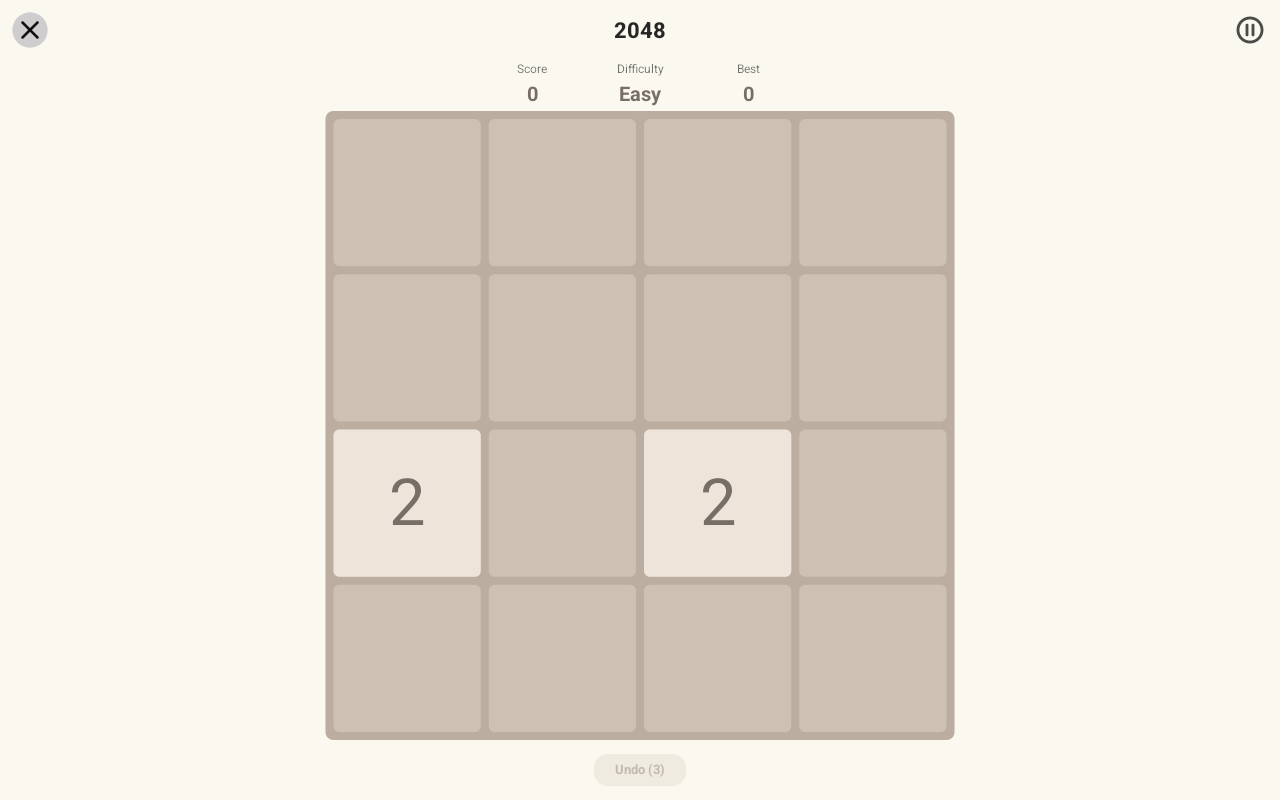 2048 · easy, with undo, Android Tablet