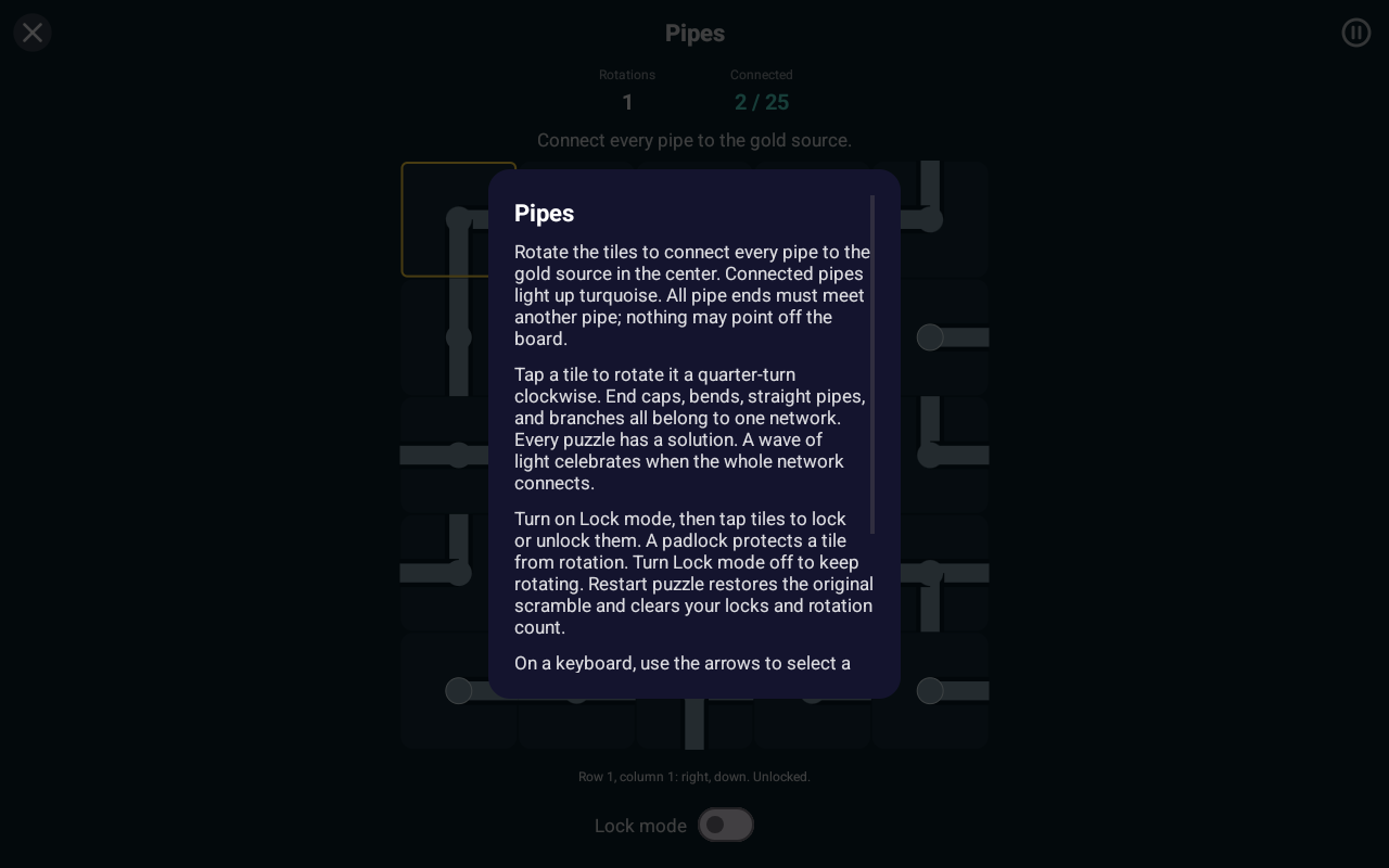 Pipes Rules, Android Tablet