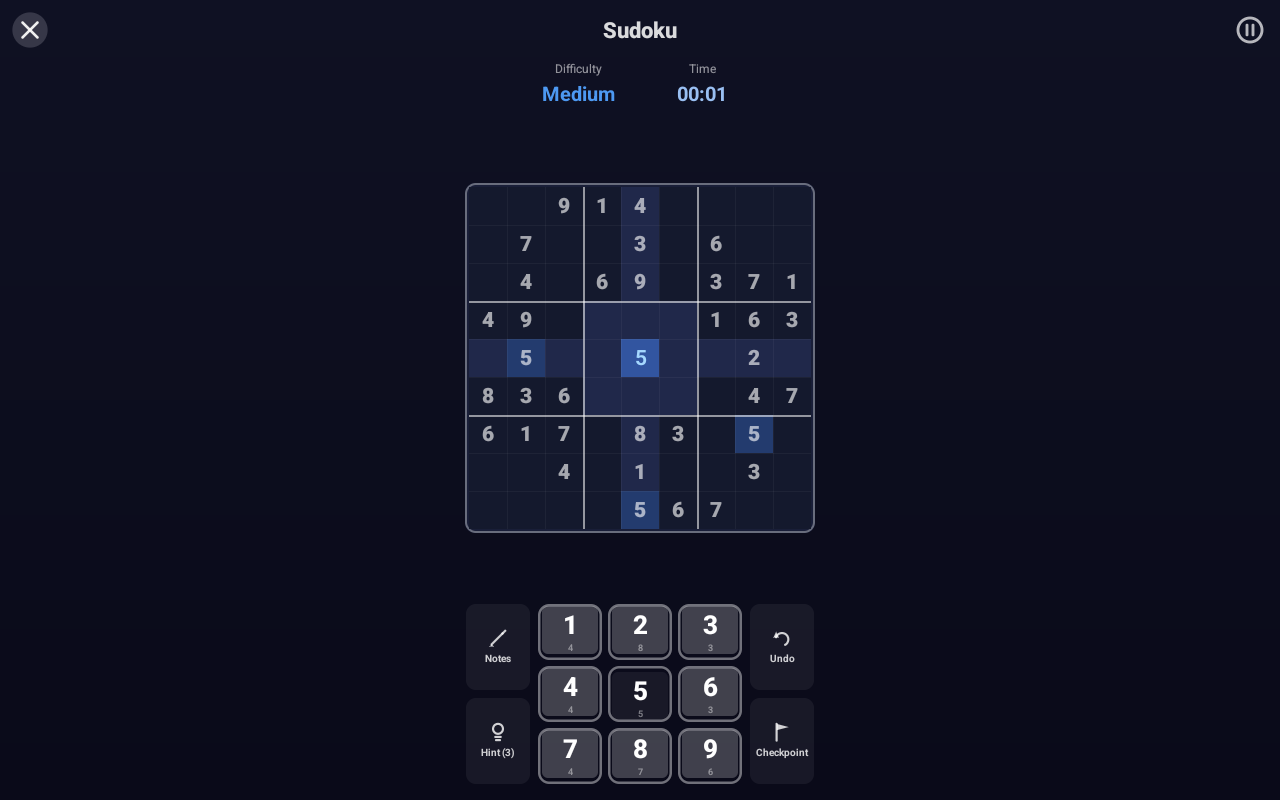 Sudoku, Android Tablet