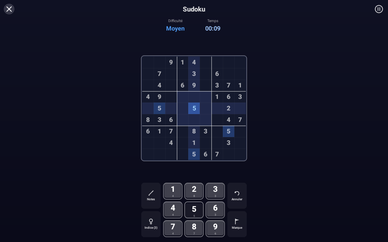Sudoku — Android (Material) · Tablet