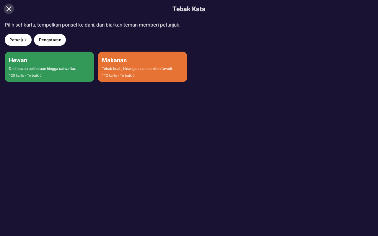 Tebak Kata — Android (Material) · Tablet