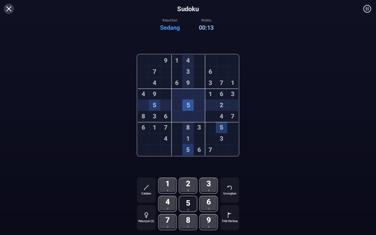 Sudoku — Android (Material) · Tablet
