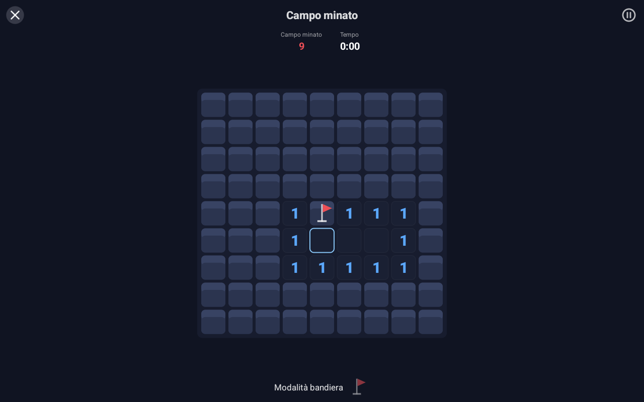 Campo minato — Android (Material) · Tablet