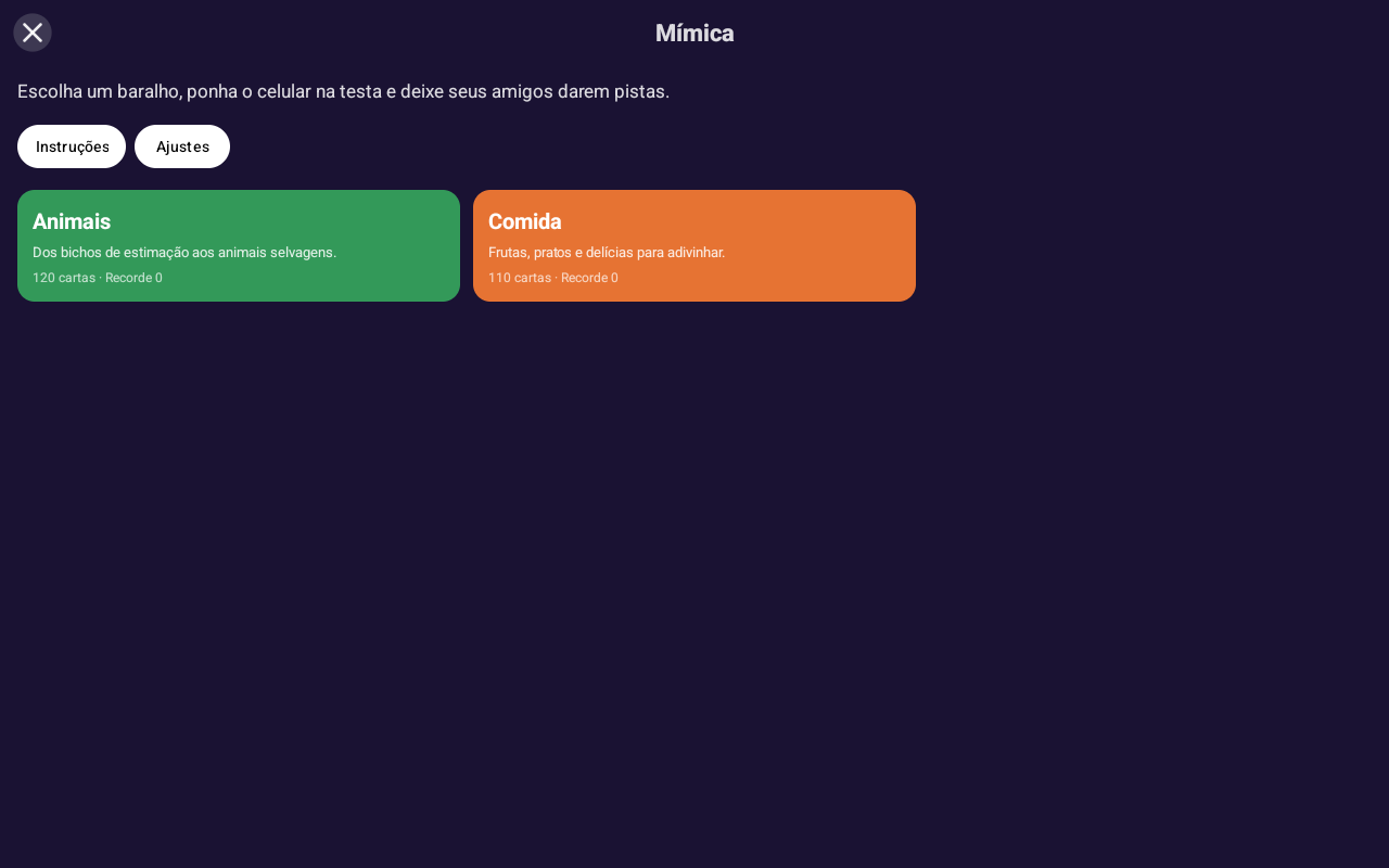 Mímica — Android (Material) · Tablet