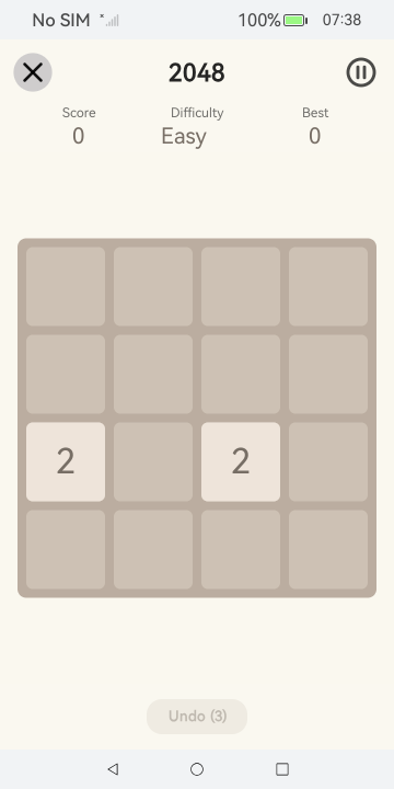 2048 · easy, with undo, HarmonyOS ArkUI