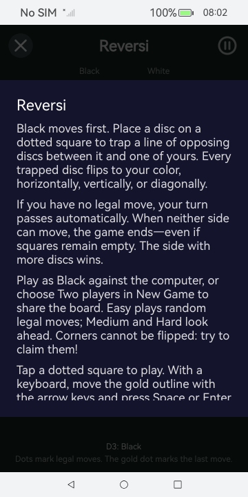 Reversi Rules, HarmonyOS ArkUI