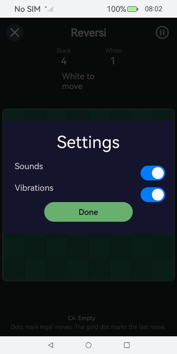 Reversi Settings, HarmonyOS ArkUI
