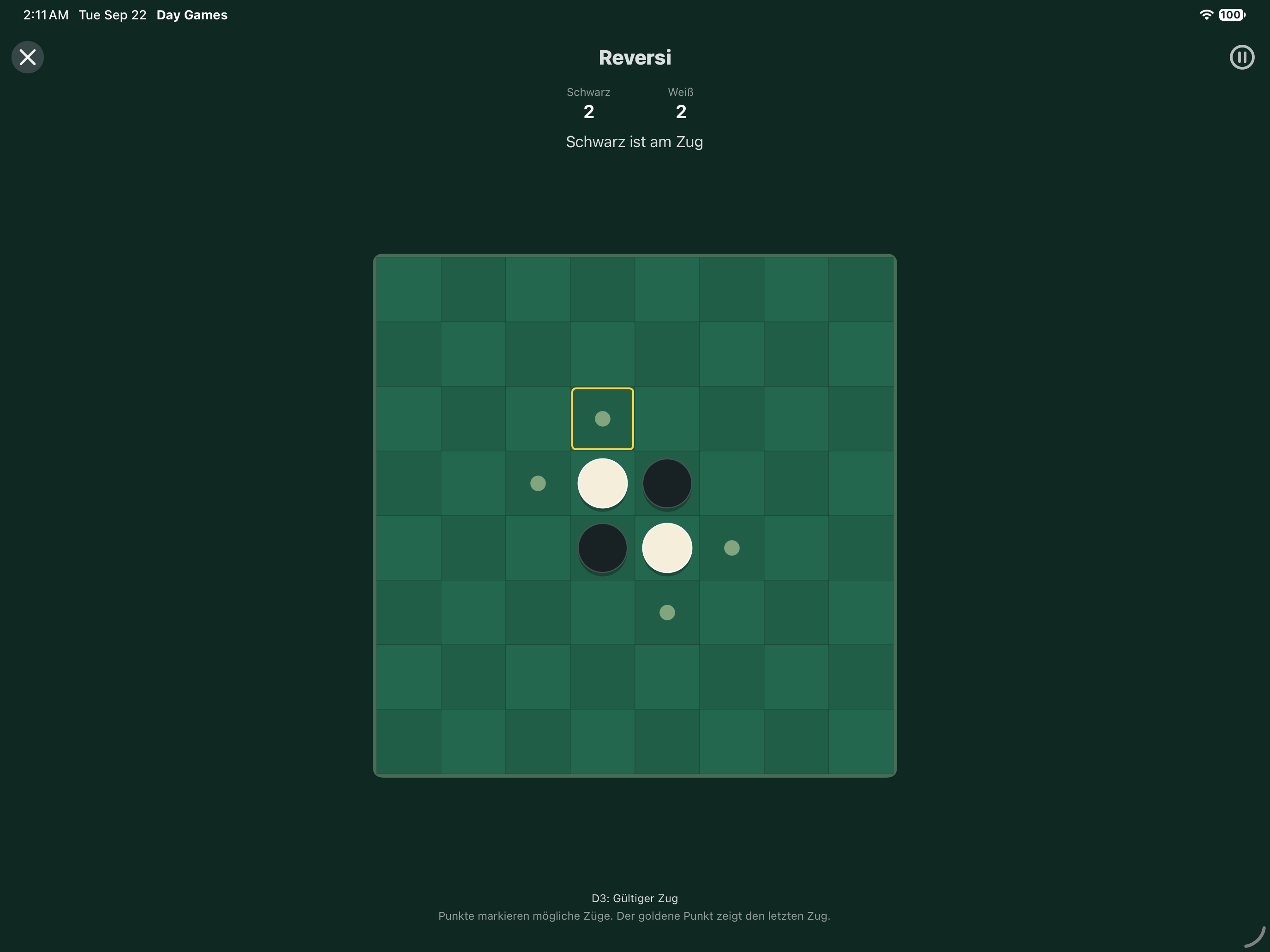 Reversi — iOS (UIKit) · iPad