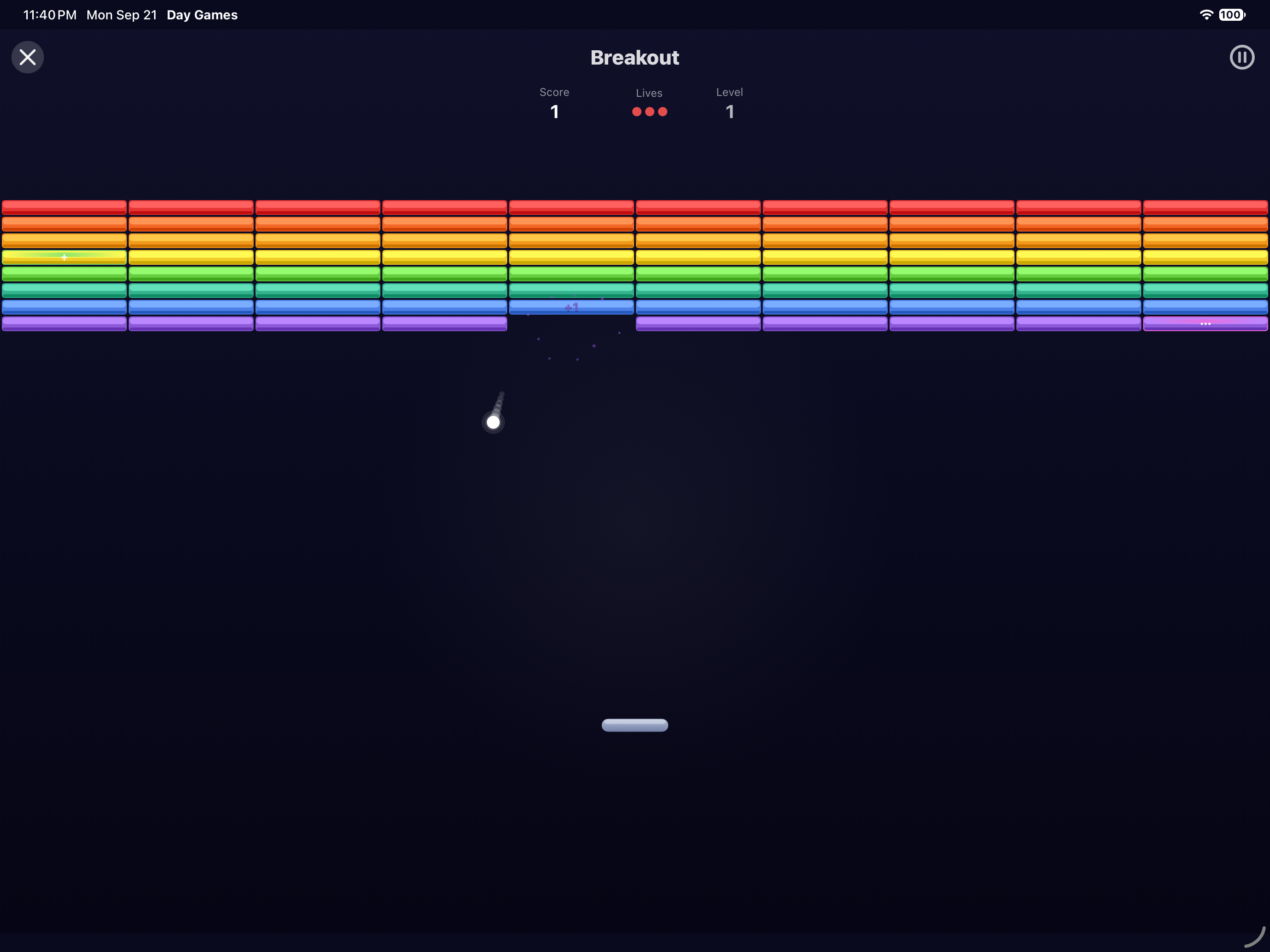 Breakout, iOS iPad