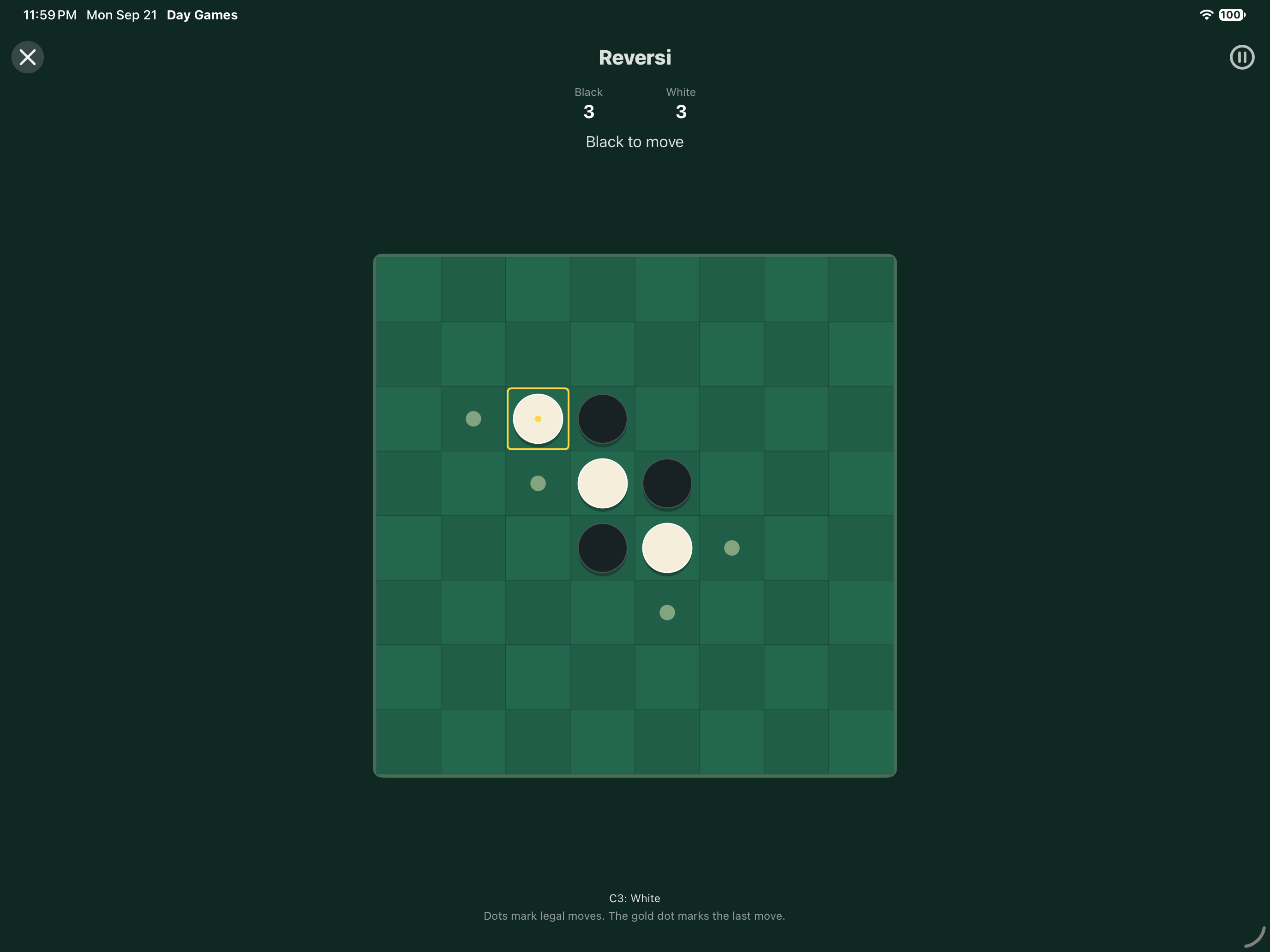 Reversi Two Players, iOS iPad