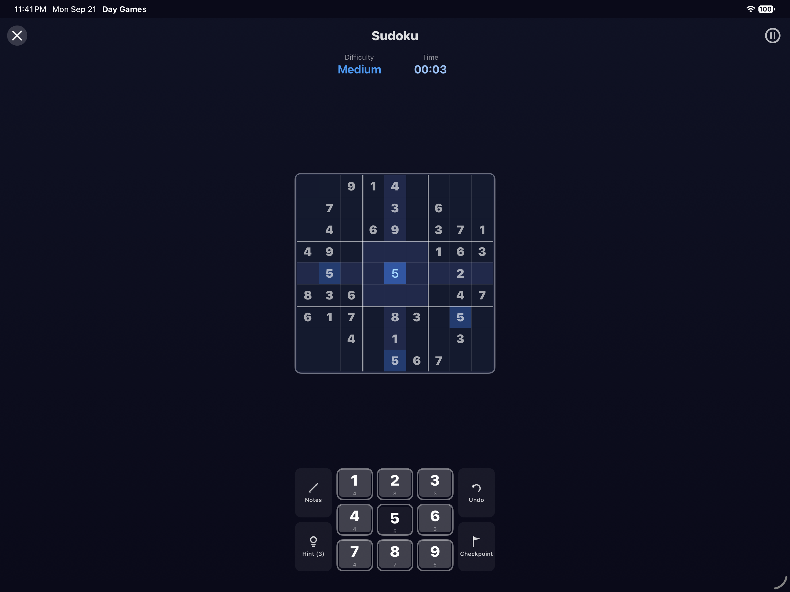 Sudoku, iOS iPad