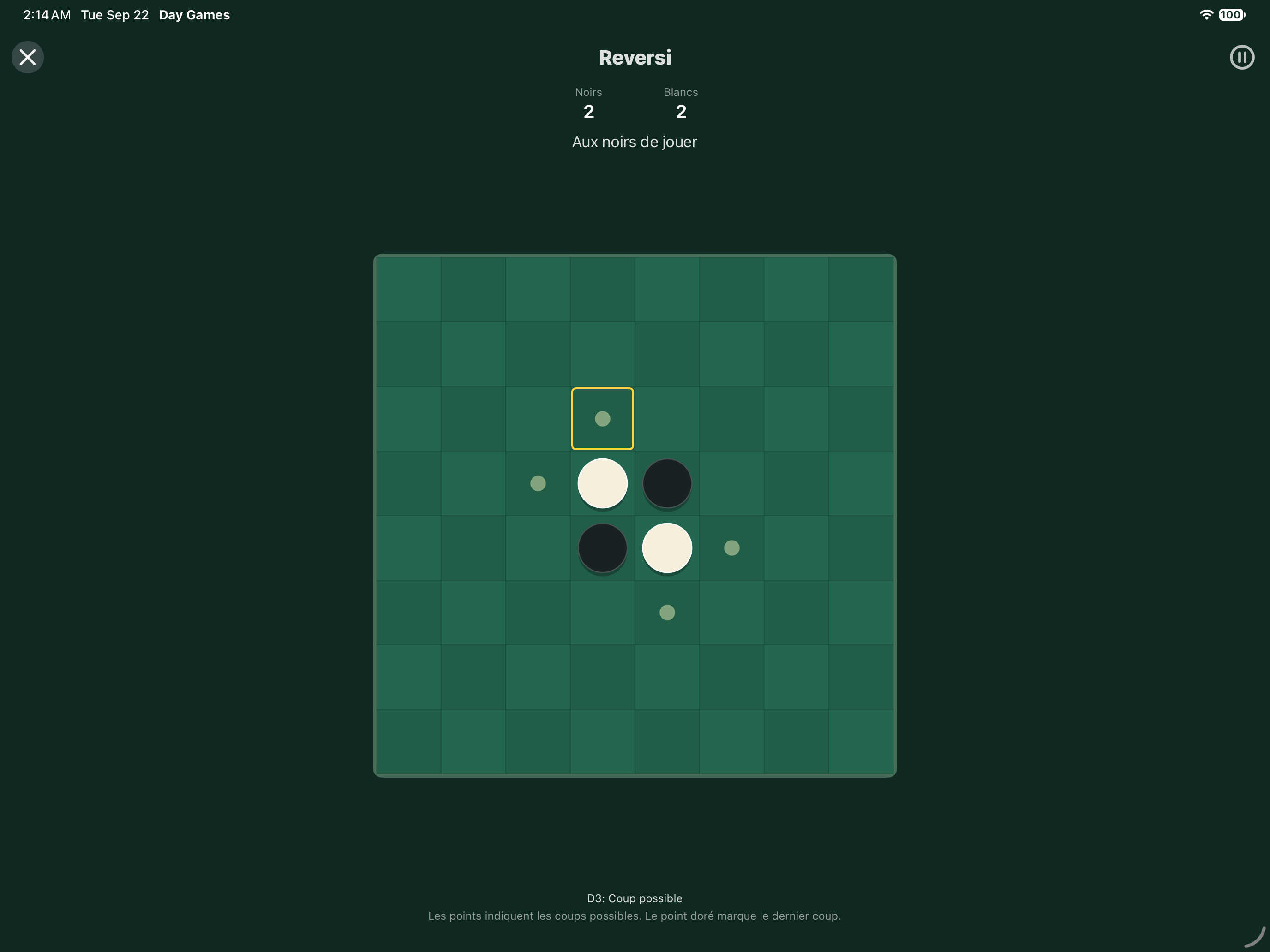 Reversi — iOS (UIKit) · iPad