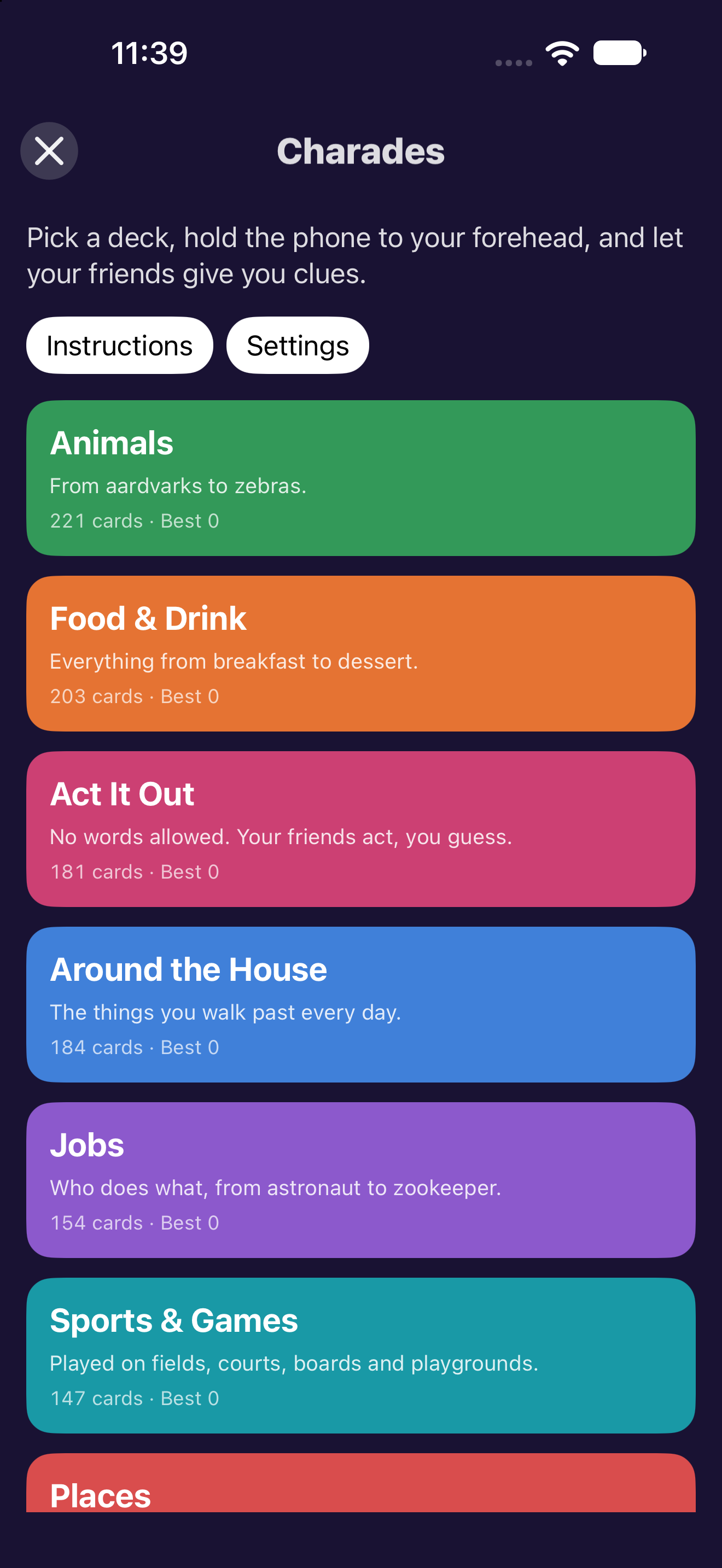Charades, iOS UIKit