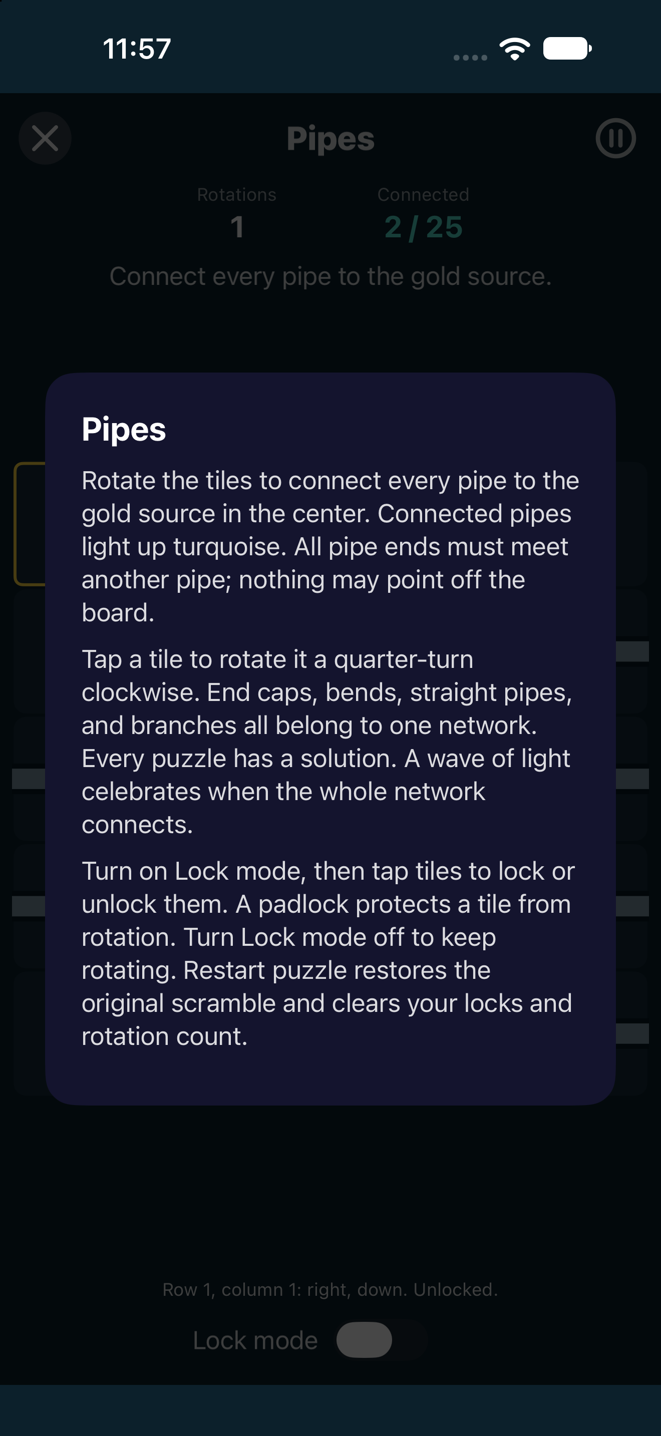 Pipes Rules, iOS UIKit