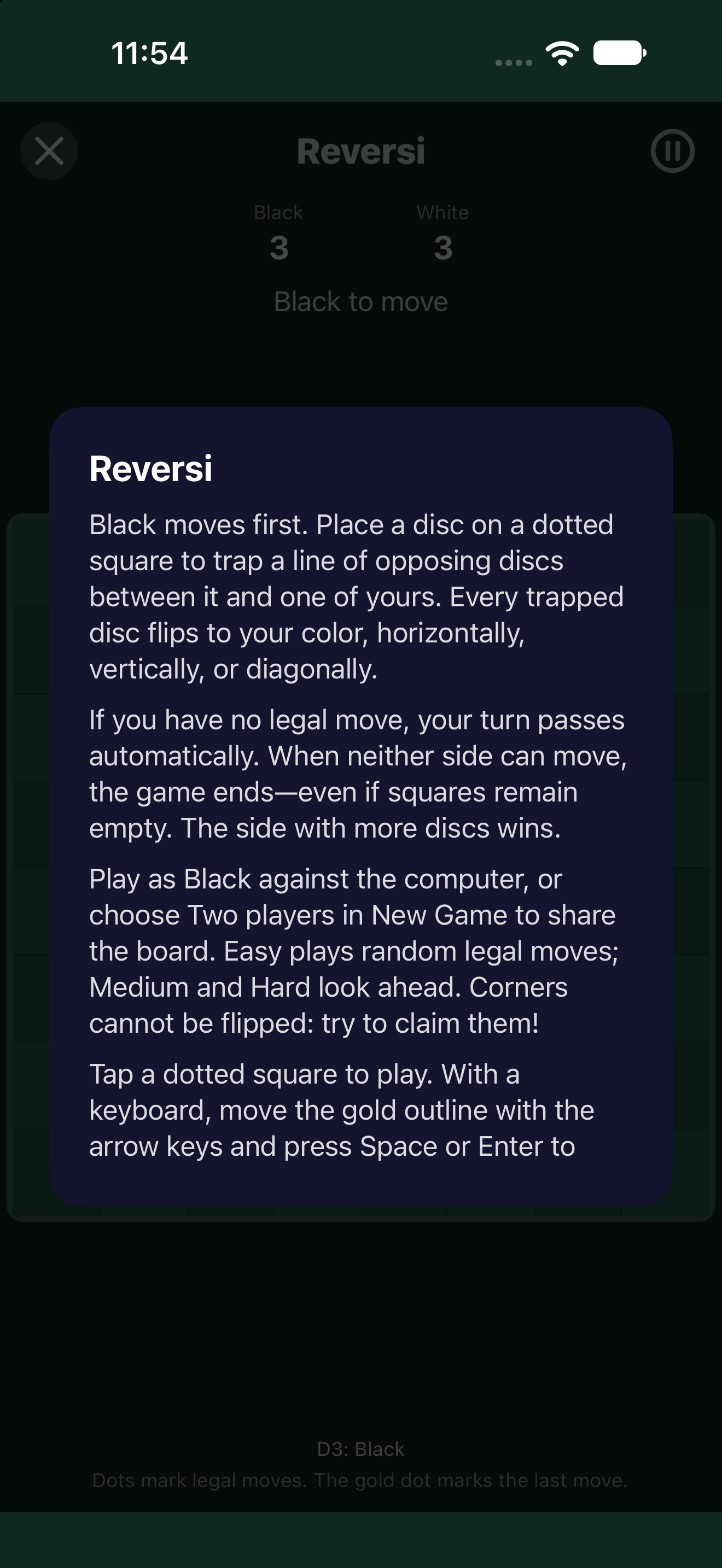 Reversi Rules, iOS UIKit