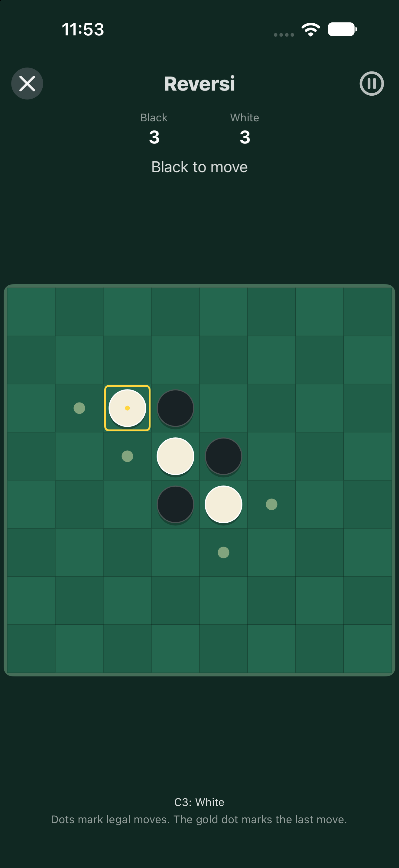 Reversi Two Players, iOS UIKit