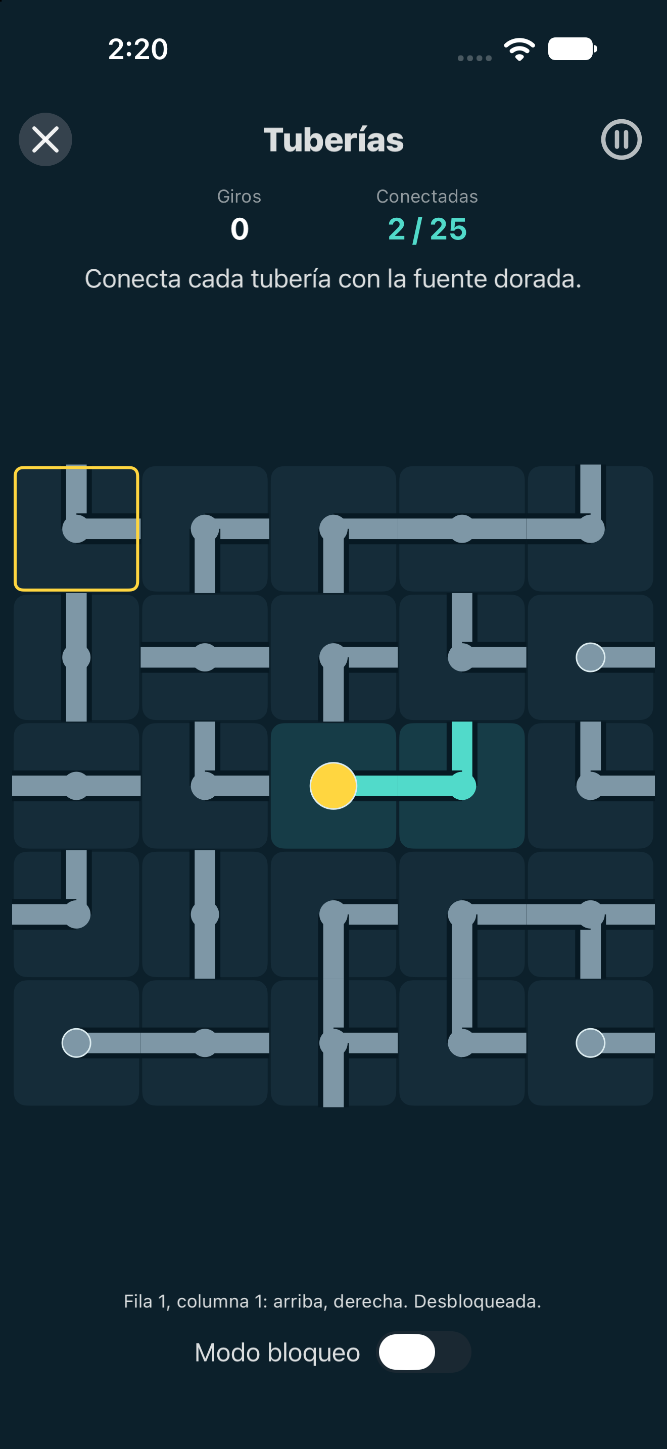 Tuberías — iOS (UIKit) · iPhone