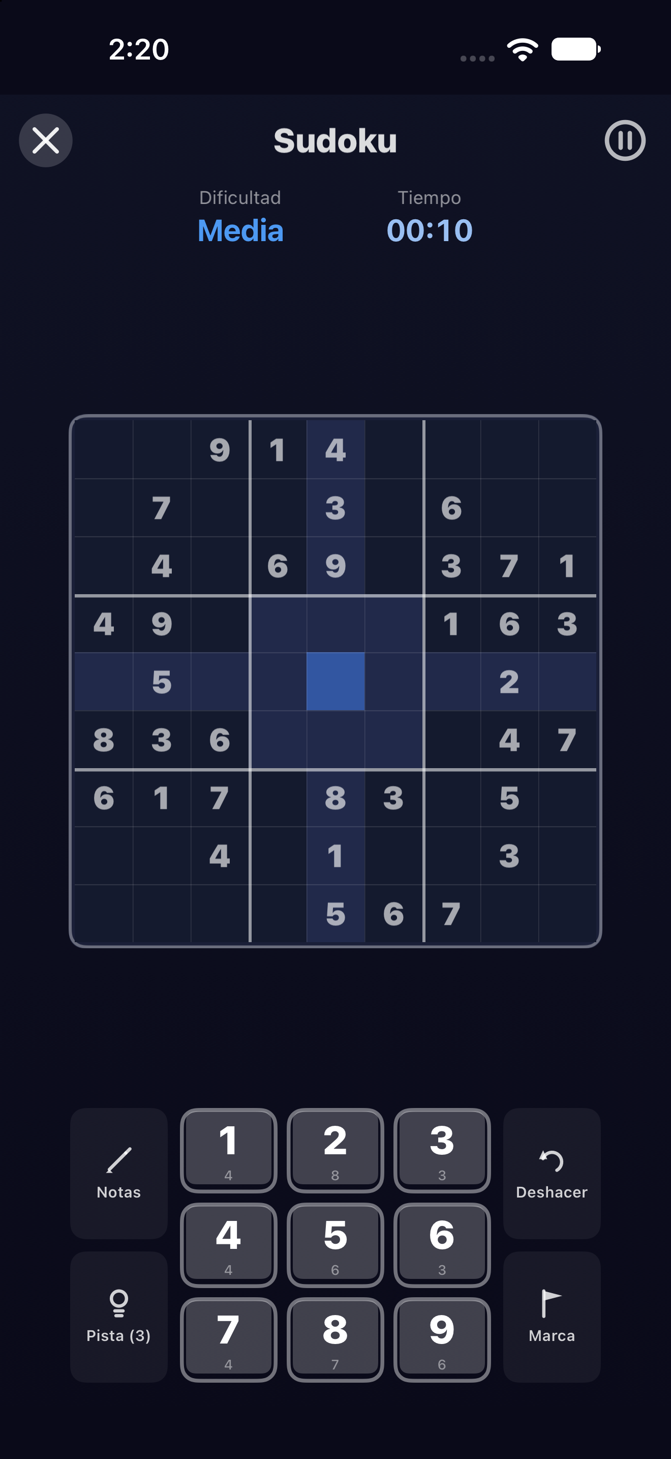 Sudoku — iOS (UIKit) · iPhone