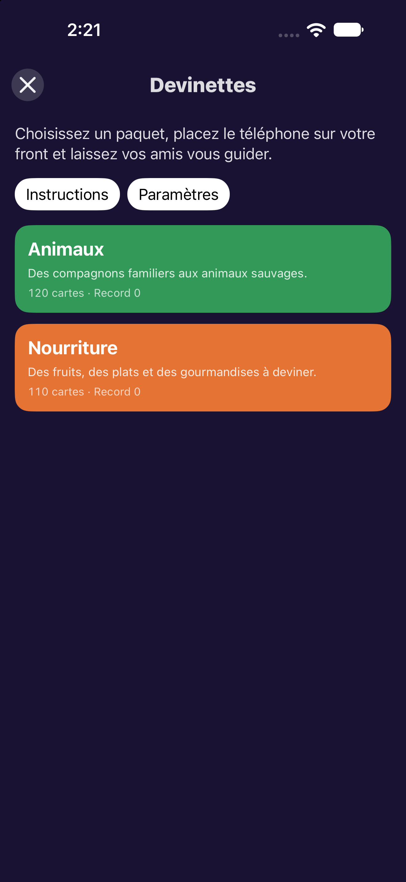 Devinettes — iOS (UIKit) · iPhone