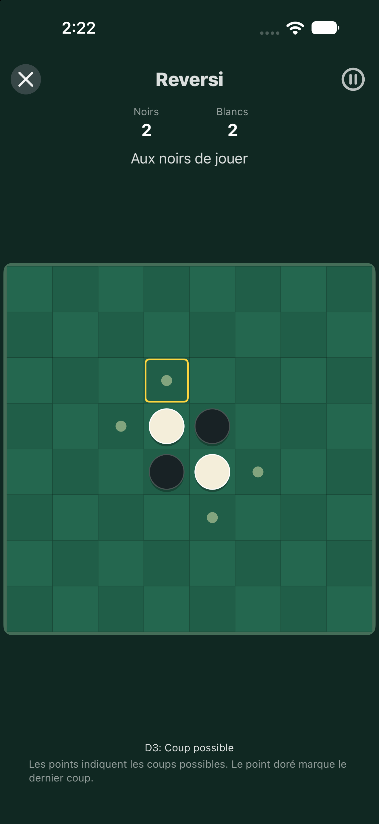 Reversi — iOS (UIKit) · iPhone