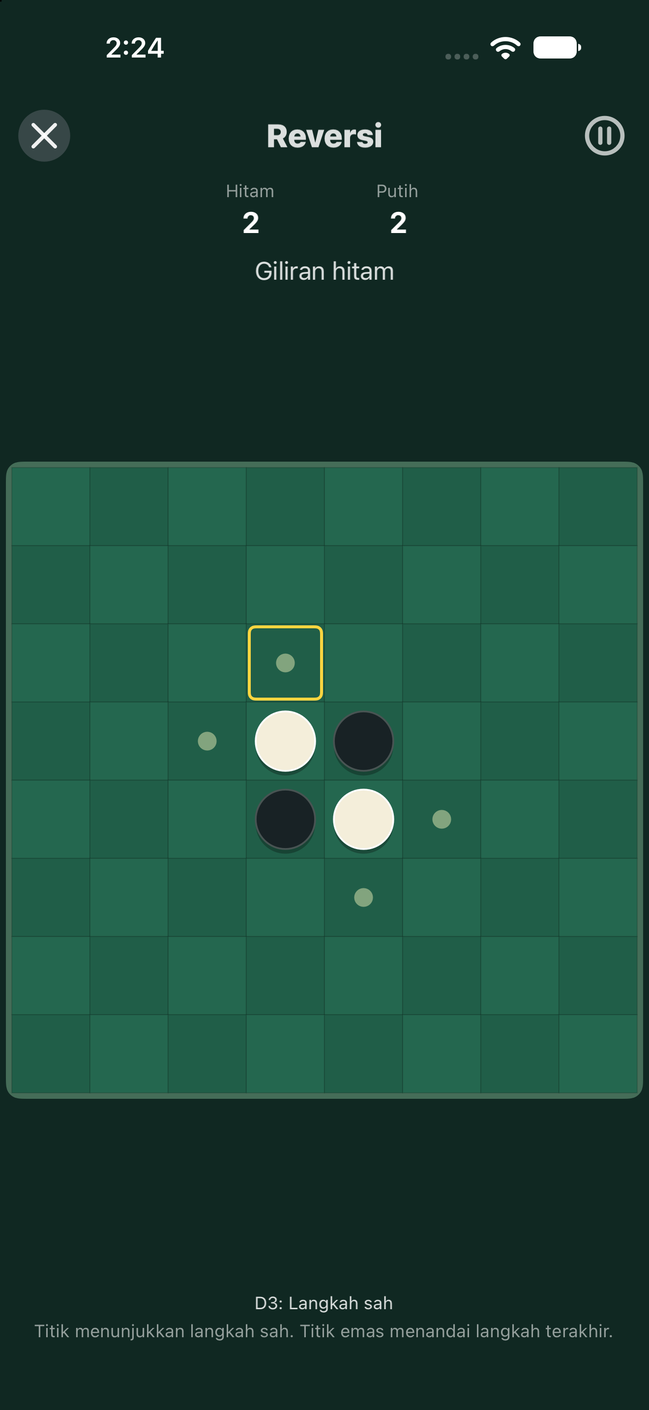 Reversi — iOS (UIKit) · iPhone