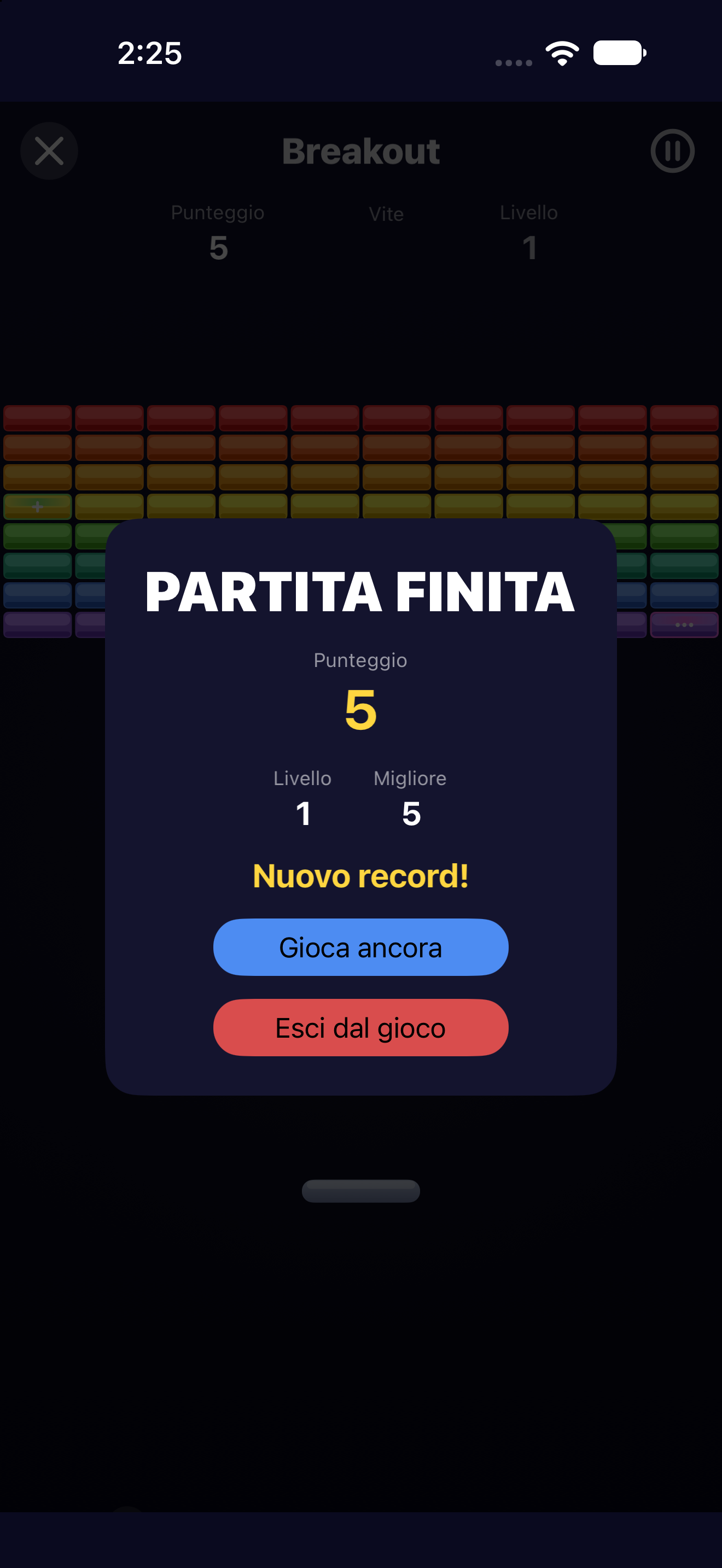 Breakout — iOS (UIKit) · iPhone