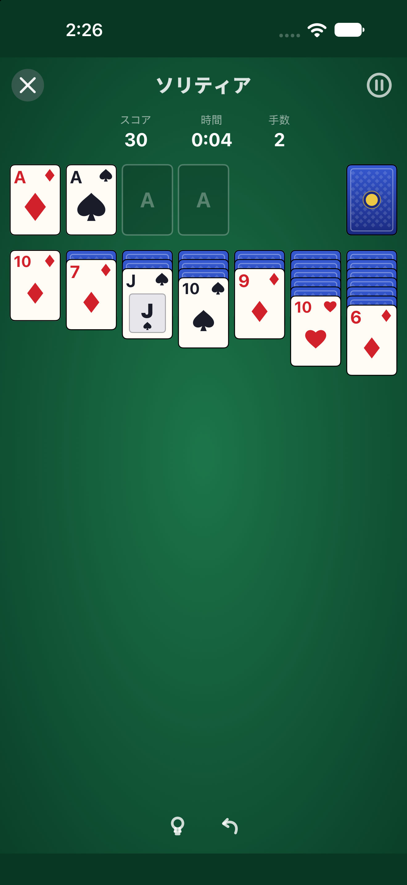 ソリティア — iOS (UIKit) · iPhone