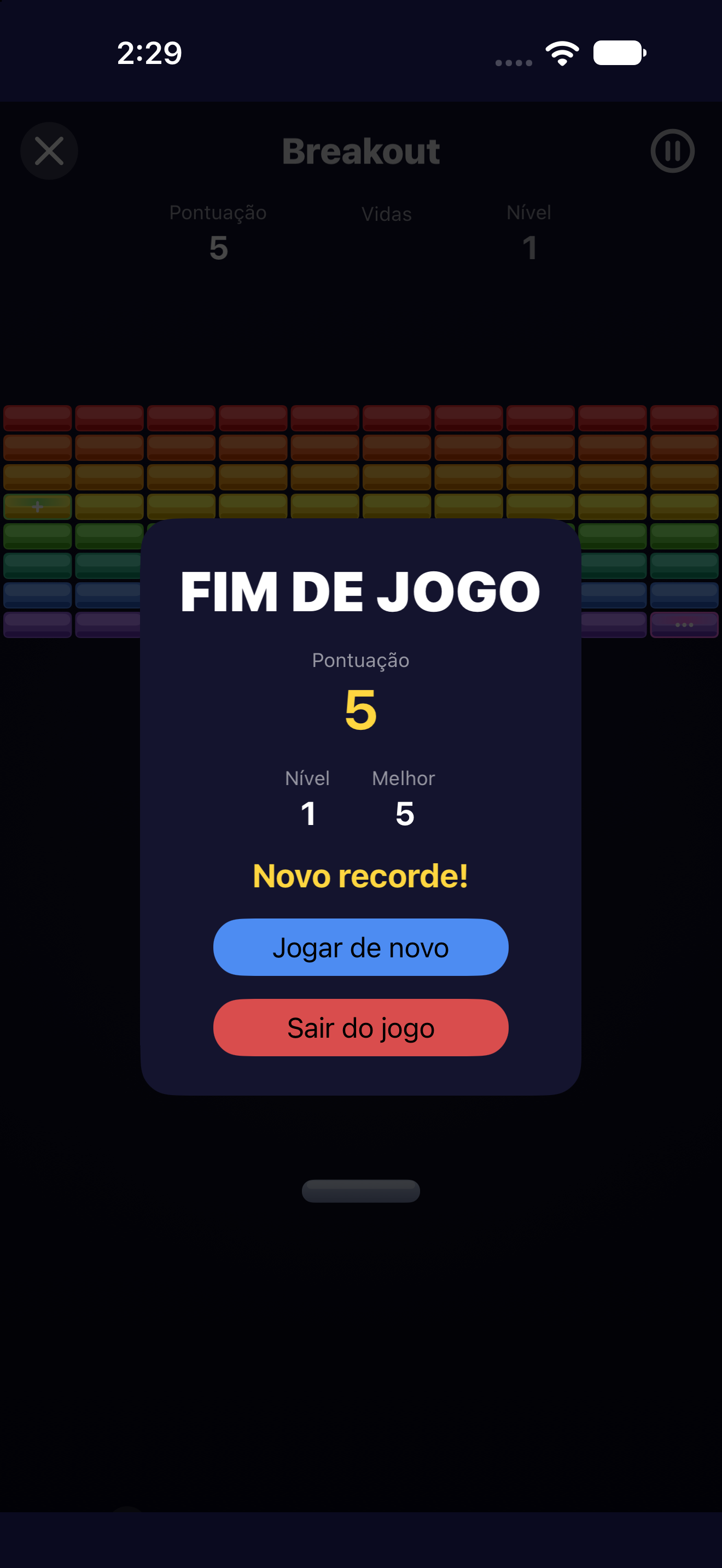Breakout — iOS (UIKit) · iPhone