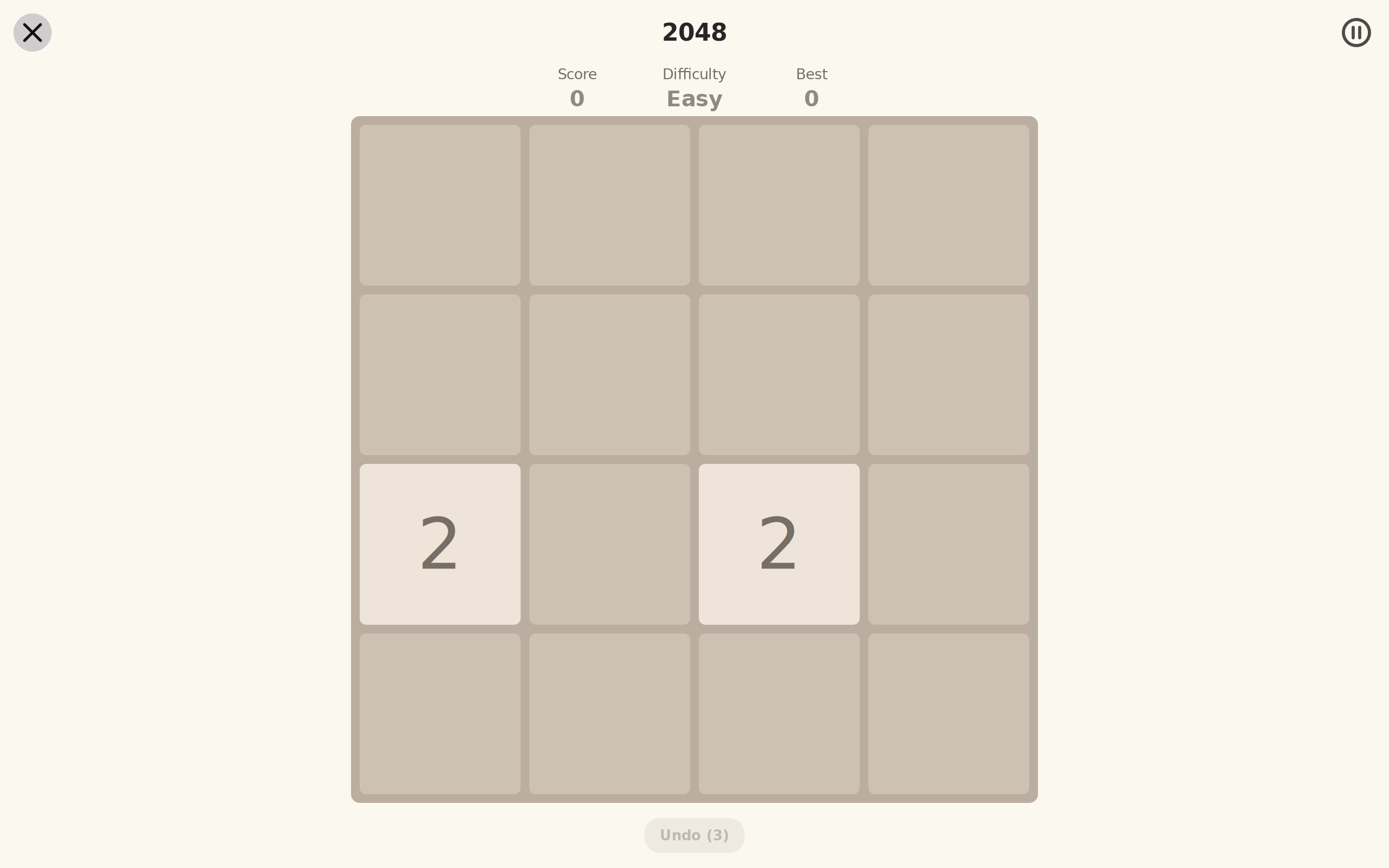 2048 · easy, with undo, Linux GTK 4