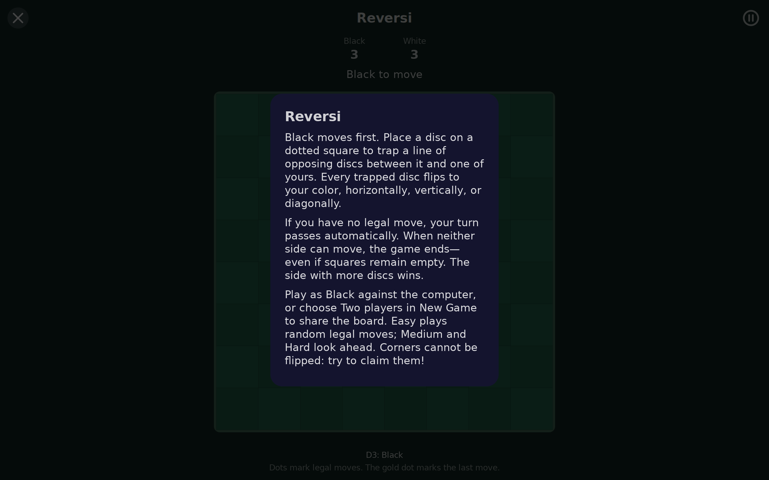Reversi Rules, Linux GTK 4