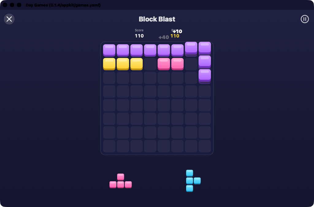 Blockblast Lift, macOS AppKit