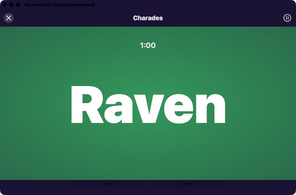 Charades Card, macOS AppKit