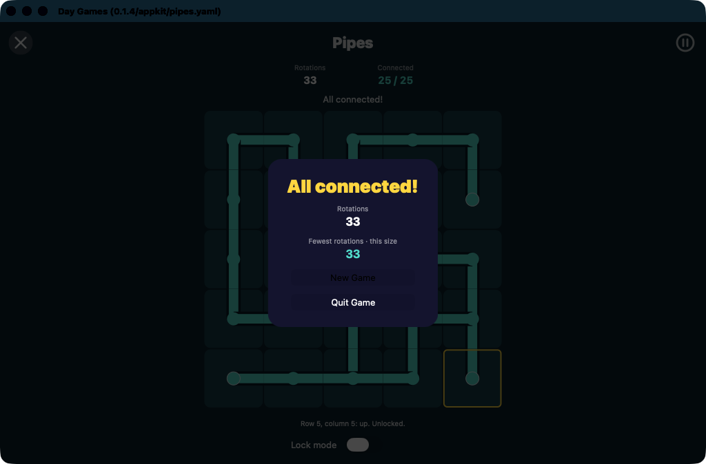 Pipes Complete, macOS AppKit