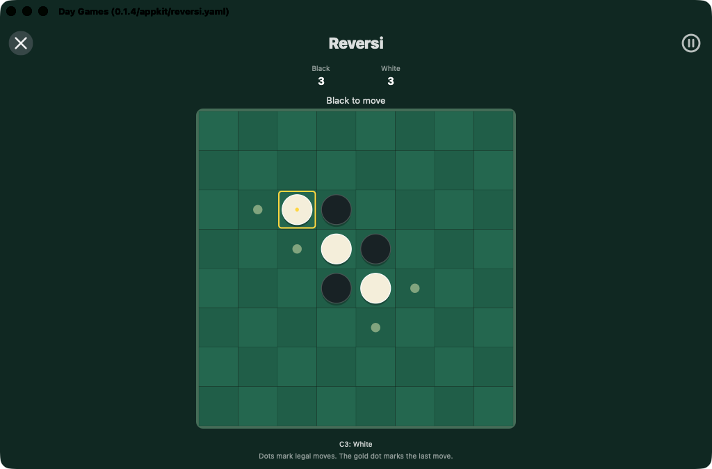 Reversi Two Players, macOS AppKit