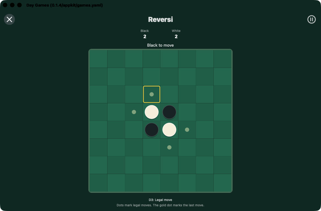 Reversi, macOS AppKit