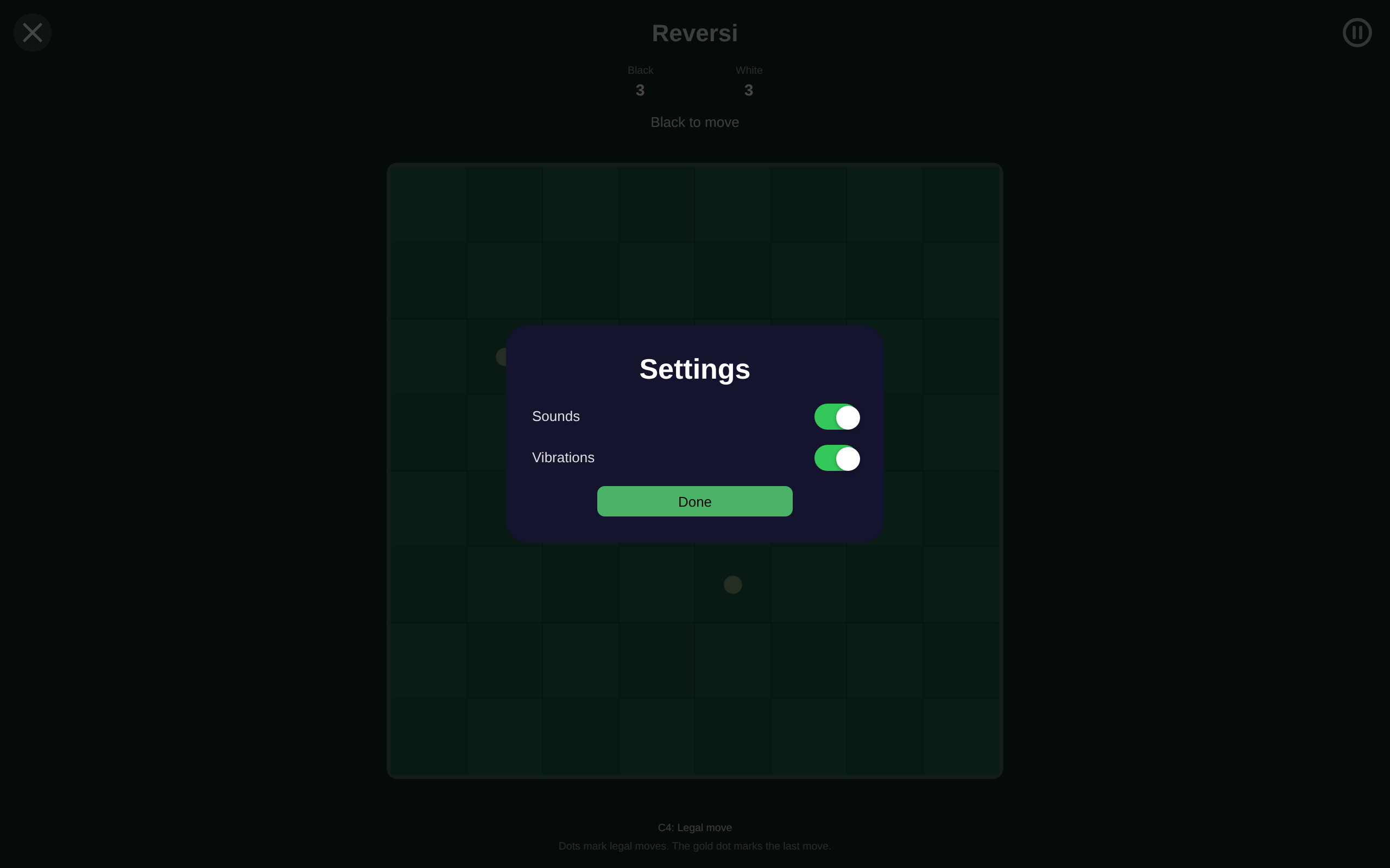 Reversi Settings, Web Web DOM