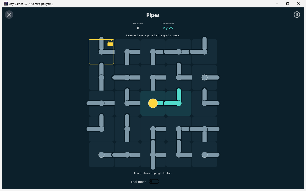 Pipes Locked, Windows XAML