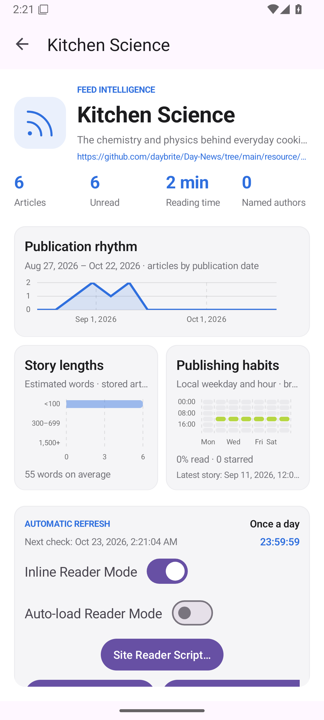 Dashboard Feed, Android Android