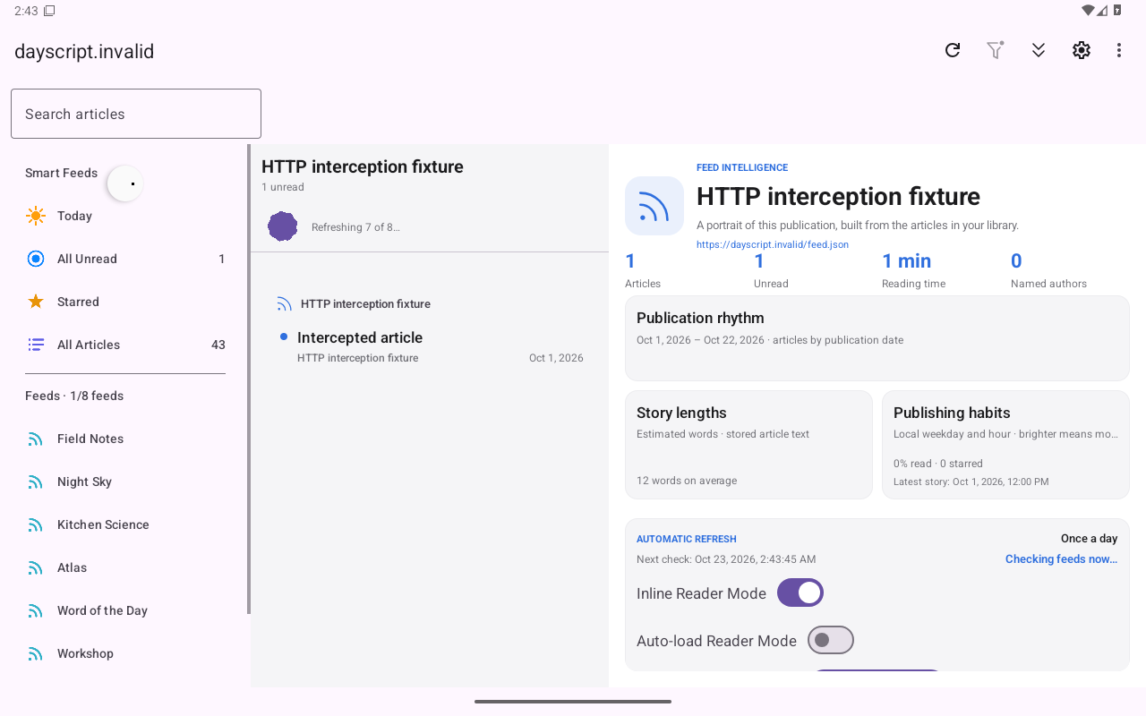 Http Interception, Android Tablet