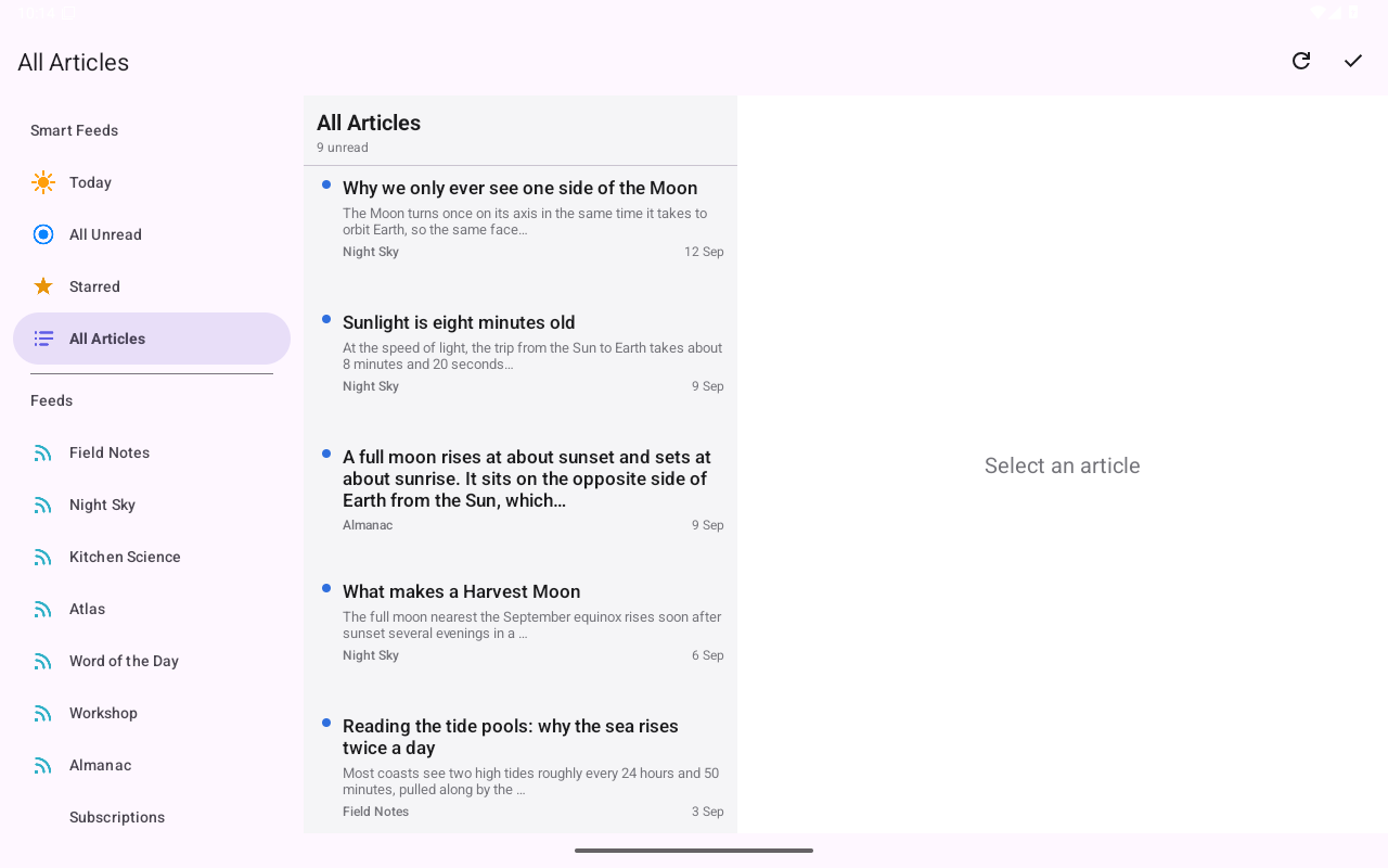 Search results, Android Tablet