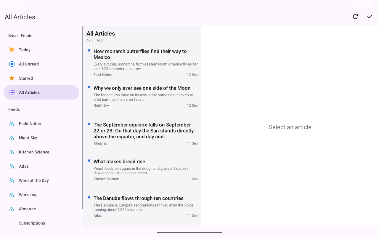 Timeline, Android Tablet