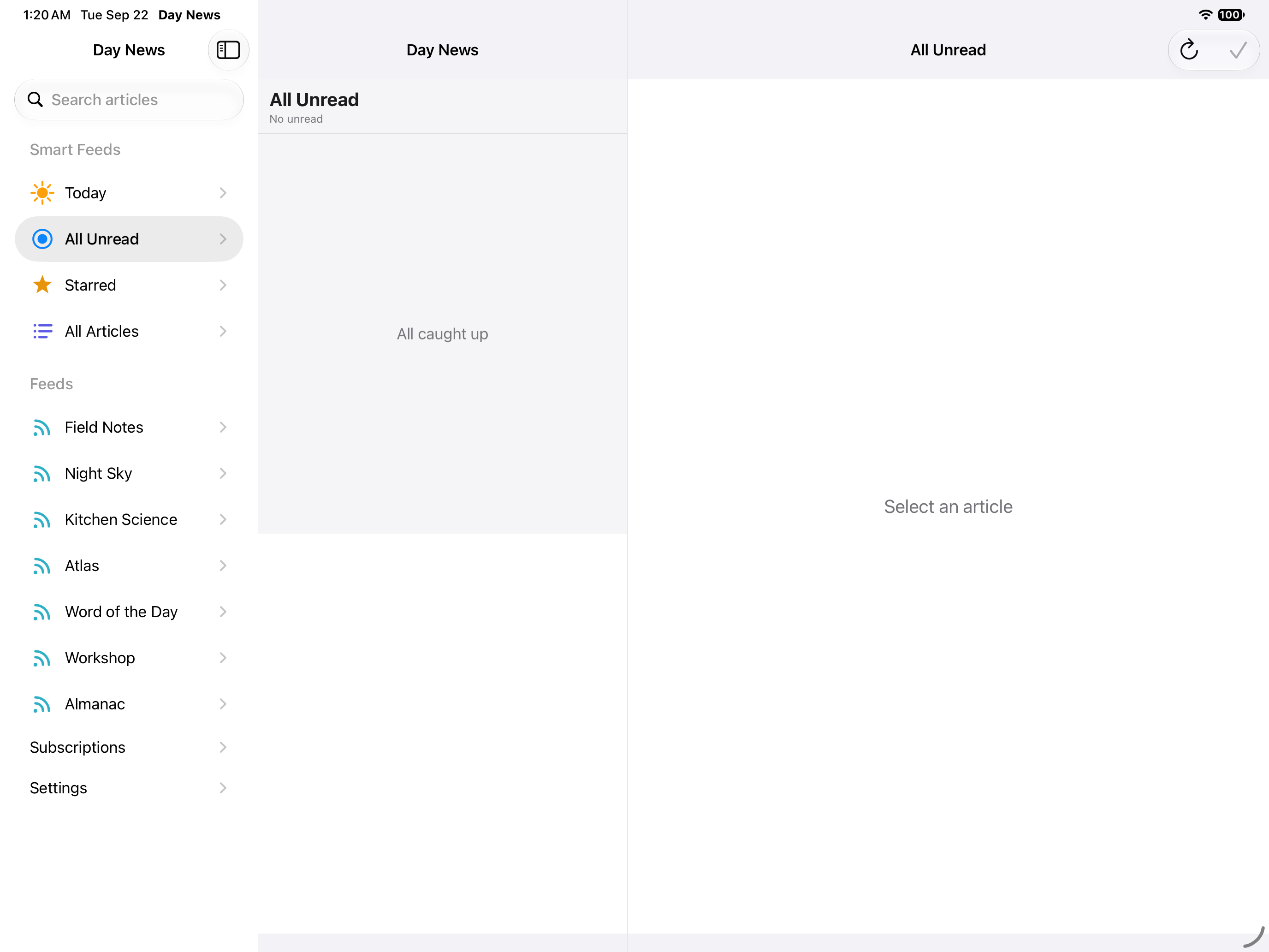 Timeline · all read, iOS iPad
